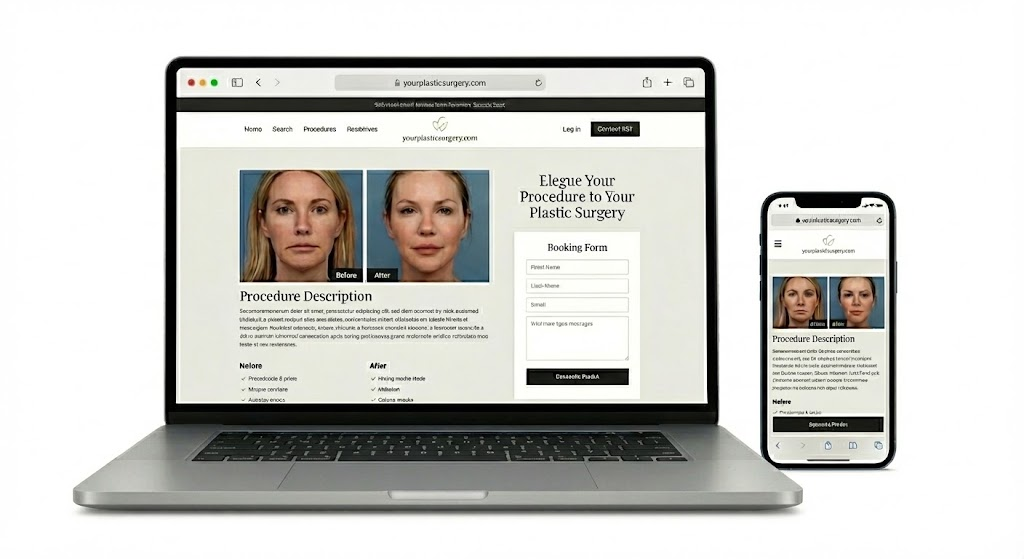 Medical spa website design on laptop and mobile devices