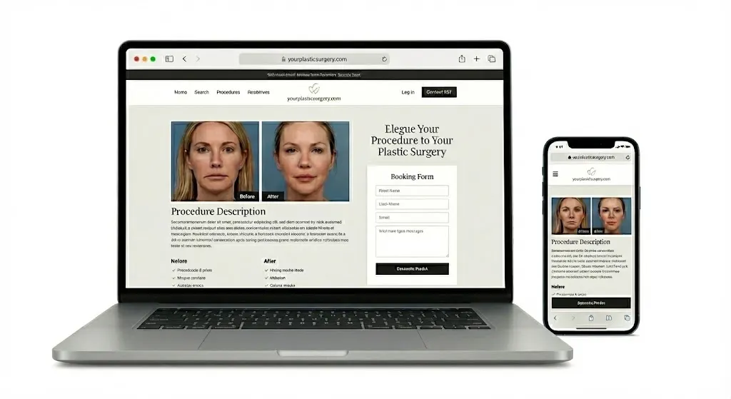 Medical spa website design on laptop and mobile devices