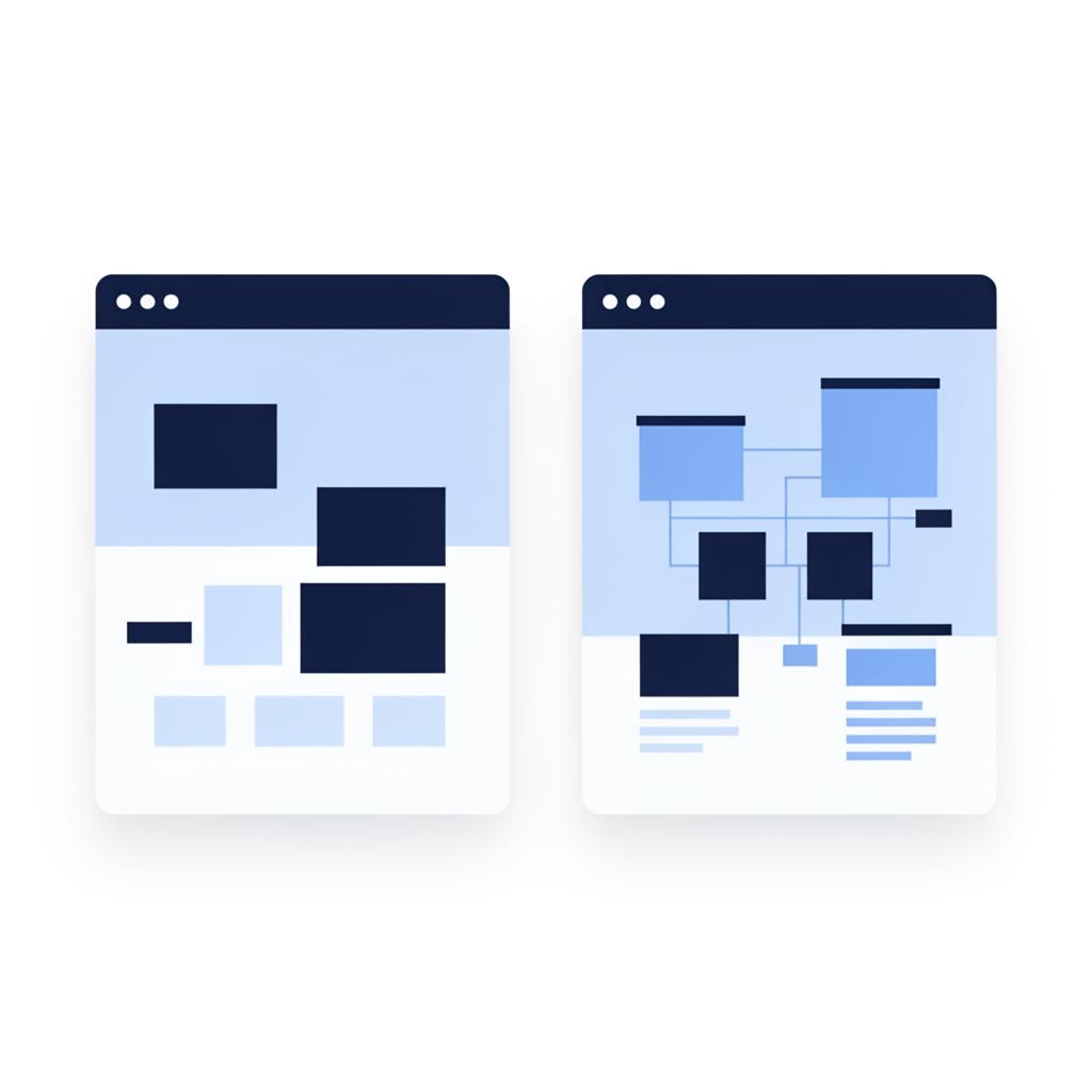 Comparison of website builder platforms from simple to complex