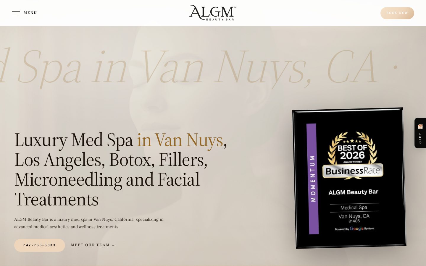 ALGM Beauty Bar website designed by Doctor Rank