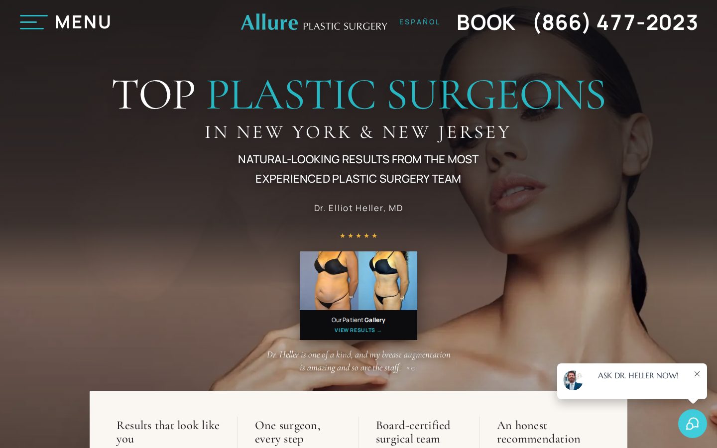 Allure Plastic Surgery website designed by Doctor Rank
