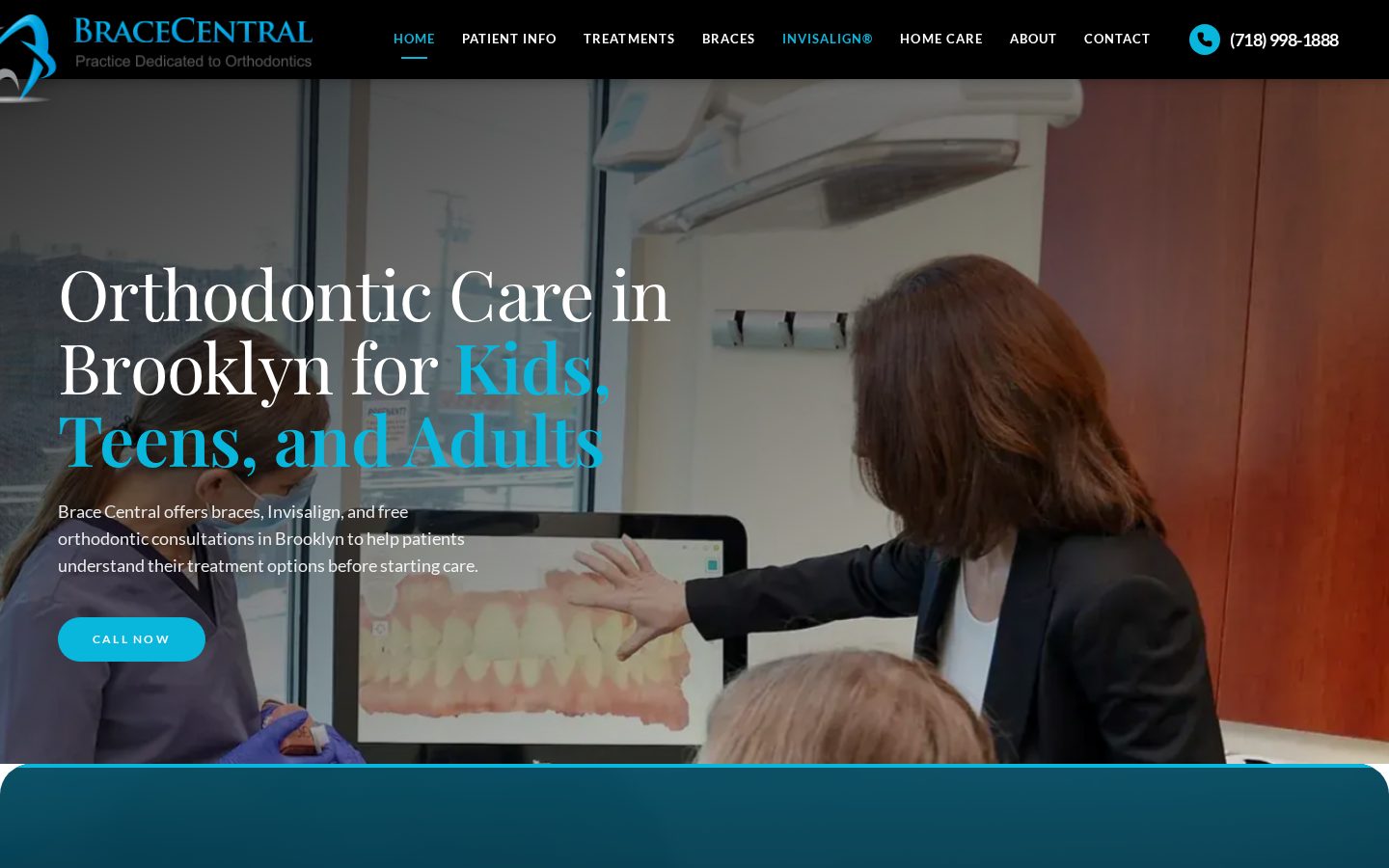 Brace Central Orthodontics website designed by Doctor Rank