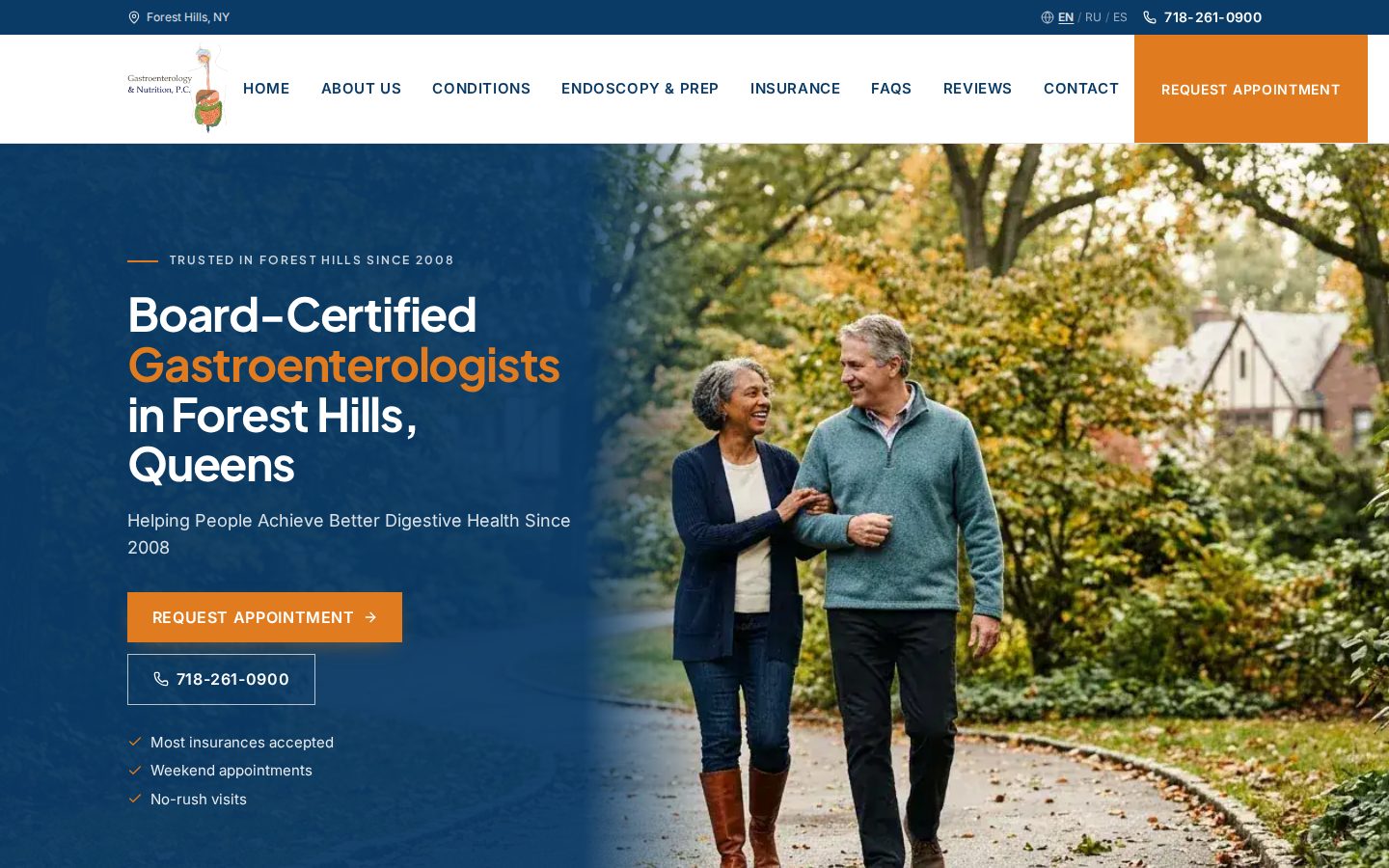 Gastroenterology & Nutrition website designed by Doctor Rank