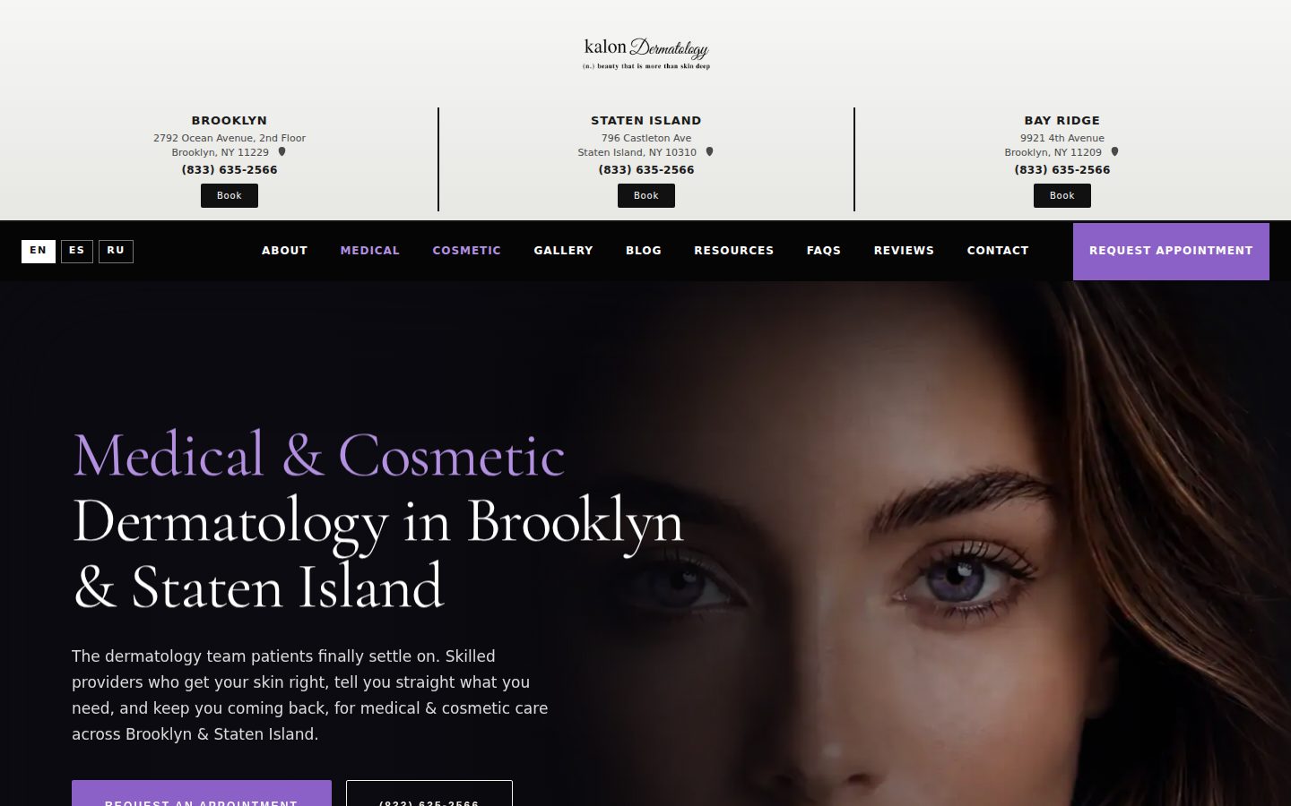 Kalon Dermatology website designed by Doctor Rank